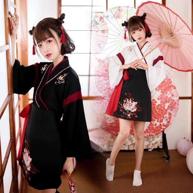 Demon Slayer Haori - Japanse jurk kimono vrouw zwart witte