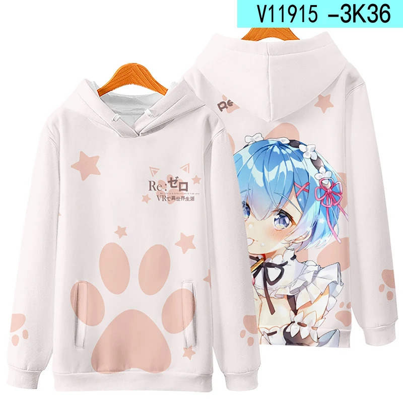 3D Re Zero Cosplay Hoodie Anim - Cosplay Anime Basic recensie en prijs